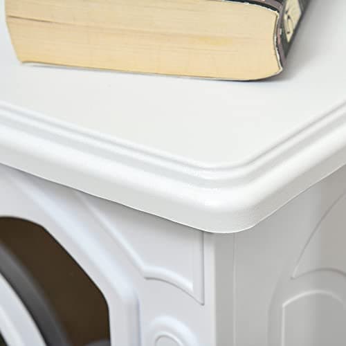 HOMCOM 17" Freestanding Electric Fireplace Stove, Fire Place Heater with Realistic Logs and Flame Effect and Overheat Protection, 750W/1500W, White 8