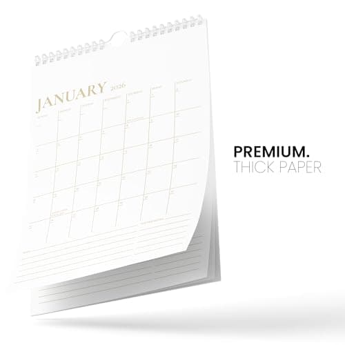 Karto Wall Calendar 2025 - Vertical 8.5x11 inch Runs Until June 2026 - Boost Your Productivity and Easy Planning with the Aesthetic Monthly Calendar - Golden 5