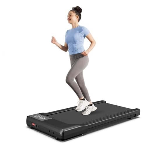 DeerRun Under Desk Walking Pad Treadmill for Home & Office, 6% Manual Incline, 0.6–3.8 MPH Walking Speed, 300 lb Capacity, App & Remote Control