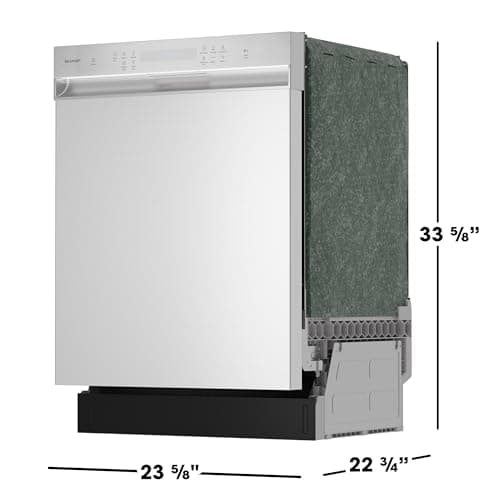 Sharp SDW6504MS Stainless Steel Dishwasher, 24-inch Pocket Handle, 52 dB, Hybrid Tub, 12 Place Settings, 5 Cycles, Heated Dry 9