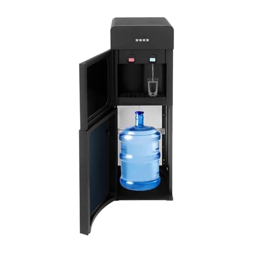 GSHIOIO Bottom Loading Water Cooler Dispenser for 5 Gallon Bottle 110V Hot and Cold Water Dispenser 3 or 5 Gallon Bottom-Mounted Water Gallon Dispenser for Home, Office, Apartment (Black-1) 2