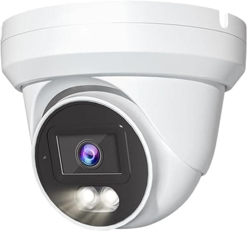Marquis HD 4K 8MP IP Camera Color at Night PoE Turret Dome with Microphone, 24/7 Full Time Color at Night, Weatherproof IP67 Indoor Outdoor Wide Angle 2.8mm