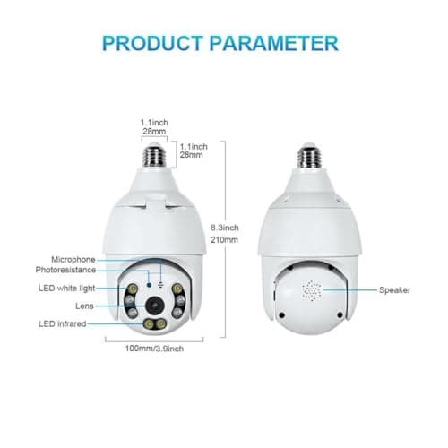 EVERSECU 4K 8MP UHD Screw-in 4 Inch PTZ Security Camera, Outdoor Waterproof, Wireless 2.4G&5Ghz WiFi, ONVlF&RTSP Stream, 360° View, Auto Tracking, 2 Way Audio, Motion Detection, Remote View 7