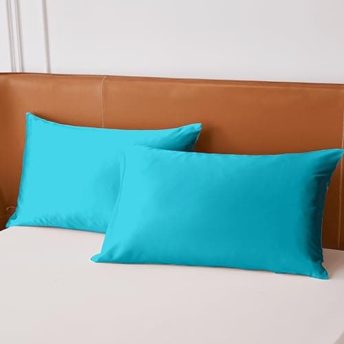 Netcken Satin Pillowcase with Hidden Zipper Size Set of 2 Pillowcase Similar Silk Pillowcase for Hair and Skin Super Soft for Her or Him (Teal, Standard (20" x 26") Zipper) 6