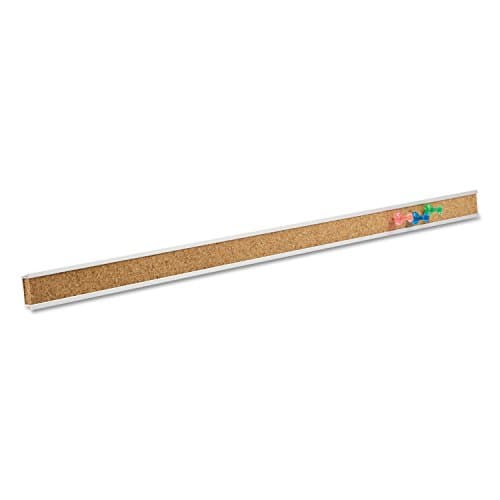 Quartet Bulletin Bar Pin Strip Cork Board 48" x 1", For Classroom, Office, Cubicle, Aluminum Frame (Z2006)