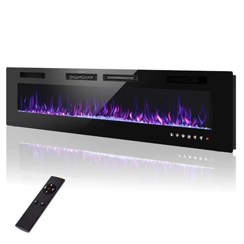 Sophia & William 72 Inch Ultra-Thin Electric Fireplace Insert & Wall Mounted, Ultra Slim 3.19" Fireplace Heater with Remote Control, Low Noise, Flame Color Adjustable