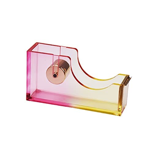 Enyuwlcm Acrylic Desk Tape Dispenser Heavy Duty Cute Tape Dispenser with Non-Skid Base Suitable for 1 Inch Core Tape Colorful