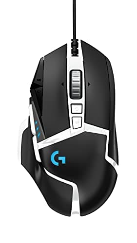 Logitech G502 Hero Special Edition High-Performance Wired Gaming Mouse, 25K Hero Sensor, 25600 DPI, RGB, Adjustable Weight, 11 Programmable Buttons, PC/Mac - Black and White