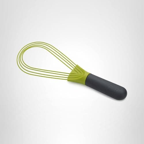 Joseph Joseph Twist Whisk 2-In-1 Collapsible Balloon and Flat Whisk Silicone Coated Steel Wire, Gray/Green 8