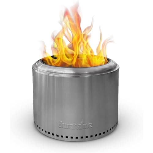 Duraflame 19.5 Inch Portable Smokeless Lightweight Fire Pit with Double Walled Technology and Removable Grate for Camping, and Tailgating, Silver