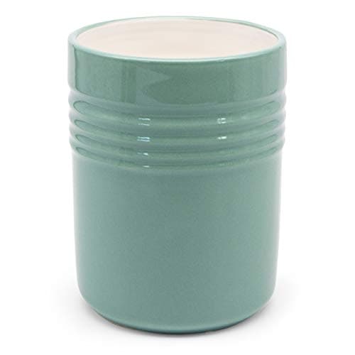KooK Utensil Holder, Utensil Holder, Ceramic, Premium Kitchen & Dining, Utensil Organizer, Countertop Organizer, Kitchen Counter Decor, 5.3”, Dishwasher Safe (Teal)