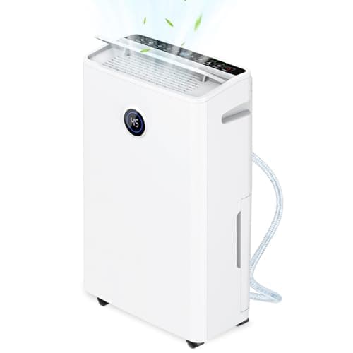 4500 Sq. Ft Dehumidifier for Basement, 50-70 Pints Large Dehumidifiers for Home with drain hose and 5L Water Tank, Moisture Removal for Whole House, Large Room, and Intelligent Humidity Control
