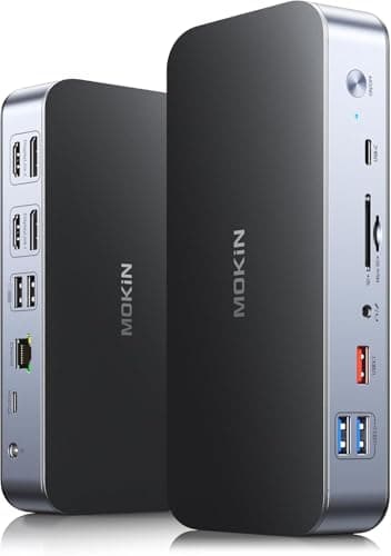 DisplayLink Laptop Docking Station Dual Monitor, USB C Dock with 120w Power, USBC Docking Station with 2 HDMI, 2 DisplayPort,2.5Gbps Ethernet,USB 3.1/3.0/2.0, SD/TF for MacBook Pro/Air/Dell/HP/Lenovo