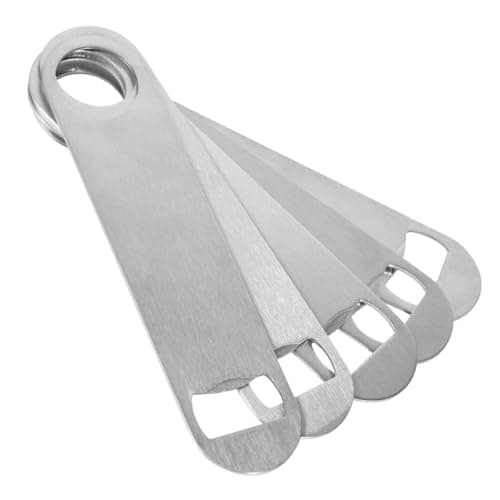 KISEER Heavy Duty Stainless Steel Flat Bottle Opener, 6 Pack Beer Bottle Opener for Kitchen, Bar or Restaurant 8
