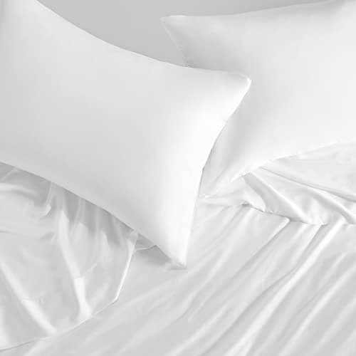 CozyLux Cooling Pillow Cases Queen - Rayon Derived from Bamboo White Pillowcase Set of 2, Soft Silky Breathable Pillow Covers with Envelope Closure for Hot Sleepers & Night Sweats, 20x30 Inches 7
