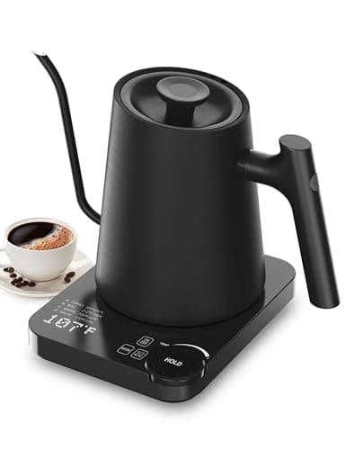 Temperature Electric Kettle, Airyoyo Gooseneck Electric Kettle with 4 Variable Presets, ±1℉ Temperature Control & LED Real-time Temperature Display, Stainless Steel Inner, 24H Keep Warm