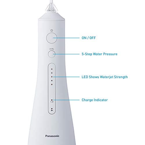 Panasonic Professional Cordless Water Flosser for Dental, Bridge and Orthodontic Care, Portable Oral Irrigator with Ultrasonic Cleaning – EW1511W (White) 6