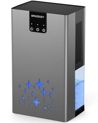 Dehumidifier, 95 OZ Water Tank Dehumidifiers for Home, 1000 sq. ft. Dehumidifier for Basement Bathroom Bedroom with Auto Shut Off, 7 Colors LED Light, Quiet Dehumidifiers with Sleep Mode, Grey