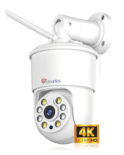 Ctronics 4K Security Camera Outdoor, AI Vehicle/Animal/Human Detection, Auto Tracking, 2.4/5Ghz WiFi, PC/Phone Remote, 256GB SD/Cloud/FTP/NAS, 24/7, Color Night Vision[All-Metal]