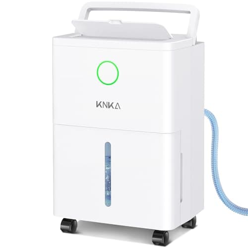 KNKA 19 Pint Quiet Dehumidifier with Drain Hose, 1300 Sq.ft Dehumidifiers for Home, Smart Humidity Control & Display, 24H Timer, Washable Filter, Idea for Bathroom Basement Bedroom RV Large Room
