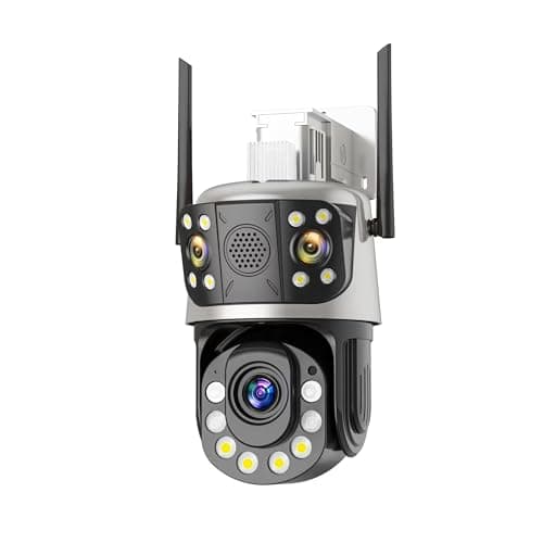 LNBBEQ 8MP Outdoor WiFi 50X Optical Zoom PTZ Camera Dual Screen Human Detection IP Video Surveillance Camera CCTV Two Way Audio(US Plug,30X Zoom Camera)