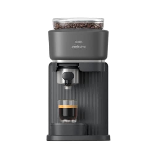 Philips Baristina Espresso Machine, Grind, Tamp & Brew Coffee Beans in One Swipe, Compact, 16 Bar Pump Pressure, Automatic Grinder, Black with Black Portafilter (BAR300/60)