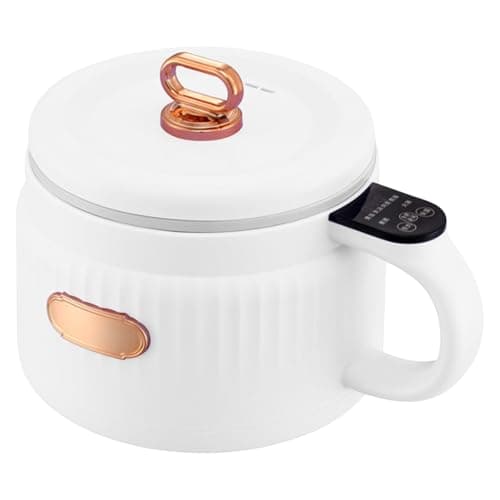 Rice Cooker Small Non-stick Pot Rice Maker 6 Cooking Functions: Rice, Soup, Stew, Porridge and more, 1.6 Litre Portable Rice Cooker and Bento Box, Multi-functional non-stick ceramic coating, White-1