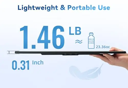 AOKER 16" Portable Monitor for Laptop - 1200P FHD, Horizontal Vertical with Detachable Kickstand, Built-in Speakers, Plug & Play, Travel External Screen for Wins Mac Chrome 3