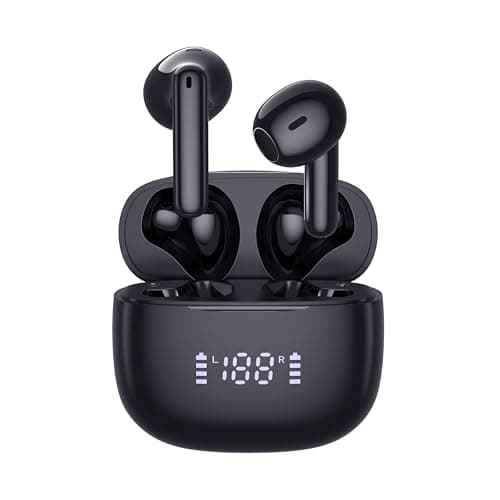 Aiearbu Wireless Earbuds Bluetooth 5.3 Headphones, 48H LED Display Ear Buds, Bluetooth Earbuds with Noise Cancelling Mic, Hi-Fi Stereo, IP7 Waterproof, for Laptop Pad Phones (Graphite)