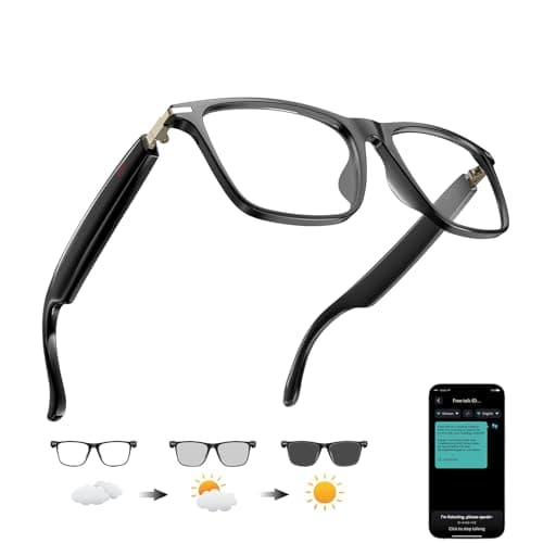 Giinova Ai Translation Smart Glasses with Chat GPT Bluetooth for Men Women with 164 Language Color-Change Lens Clear Headphone with Speaker Sunglasses, Travel Meeting Trade Business