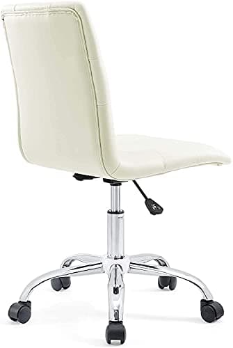 Modway Prim Ribbed Armless Mid Back Swivel Conference Office Chair In White 5