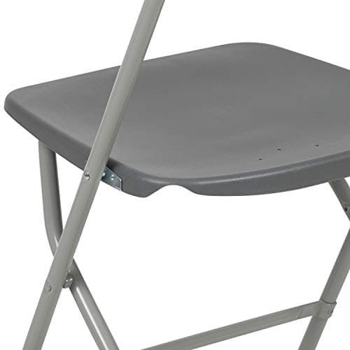 Flash Furniture Hercules Series Plastic Folding Chair - Grey - 650LB Weight Capacity Comfortable Event Chair - Lightweight Folding Chair 9