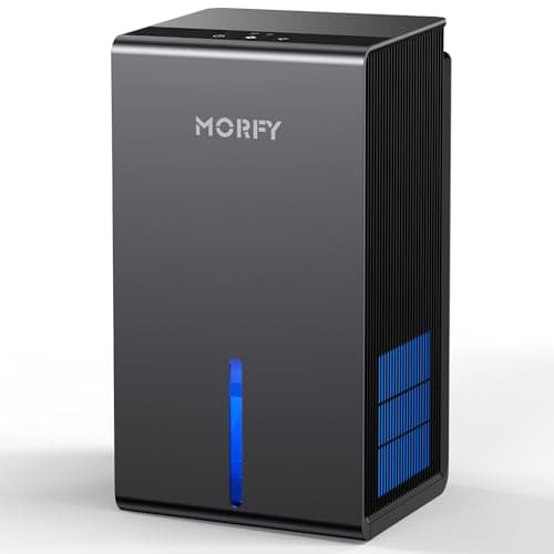 MORFY Dehumidifier, 60 OZ (500 sq.ft) Small Dehumidifier for Bedroom Bathroom RV with Auto Shut Off and 7 Colors Light, Portable Quiet Dehumidifiers for Room Home Cloakroom Closet Laundry Room