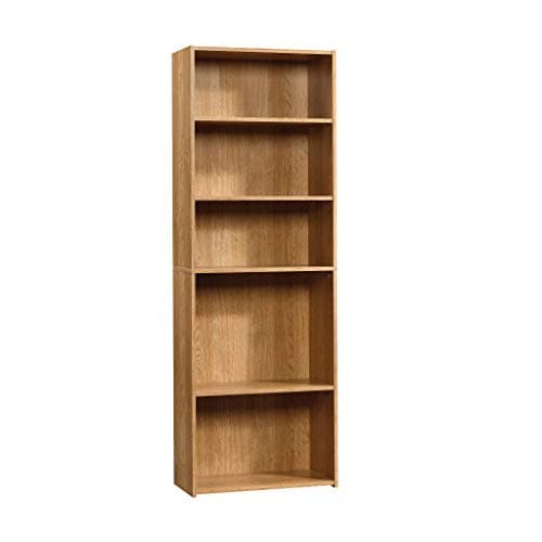 Sauder Beginnings 5-Shelf Bookcase, Bookshelf with Adjustable Storage Shelves, in Cinnamon Cherry finish