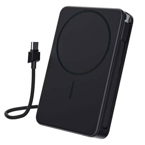 Magnetic Power Bank, 10,000mAh Wireless Portable Charger for Mag-Safe 15W Fast Charging, Battery Pack with USB-C Cable 20W in/Out for iPhone 17e/Air/17/16/15/14/13/12/Plus/Pro/Pro Max, AirPods & More