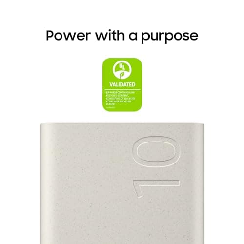 SAMSUNG 25W 10,000mAh Battery Pack Wireless Charger, Super Fast Charging w/ 2 Ports for Galaxy Phones, Buds and More, 3A USB-C Cable Included, 2024, US Version, EB-U2510XUEGUS. Beige 10