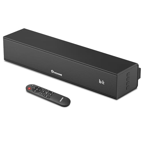 Wohome 2.1 Sound Bar for Smart TV with Built-in Subwoofer, 6 Levels Voice Enhancement, 15 Inches Small TV Soundbar Speakers with Bluetooth 5.3/ARC/Optical/AUX/USB Connection, 3 EQ Modes, Wall Mount