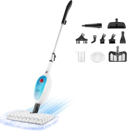 12-in-1 Steam Mop & Detachable Handheld Steam Cleaner, 400ML Tank with Adjustable Steam, Safe for Hardwood, Sealed Floors, Marble, Laminate, Stone & Tile