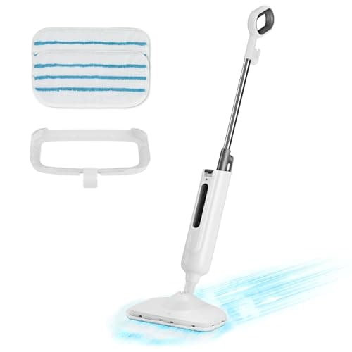 Sweetcrispy Steam Mop for Floor Cleaning,Lightweight Floor Steamer Cleaner for Hardwood/Tile/Laminate Floors Carpet, 2 Washable Pad, Grey