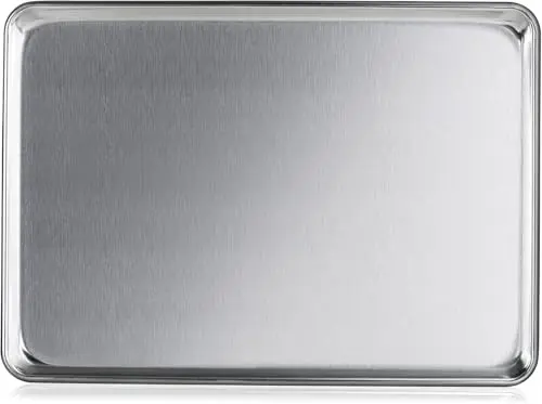 New Star Foodservice Commercial-Grade 18-Gauge Aluminum Sheet Pan/Bun Pan (15 L x21 W x1 H (Two Thirds size) Measure Oven)