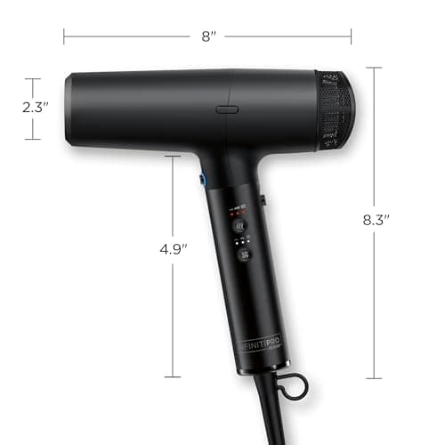 INFINITIPRO by CONAIR DigitalAIRE Hair Dryer | Frizz-Eliminating Hair Dryer with Diffuser | Hair Blow Dryer with Up to 5X More Speed for Higher Air Pressure & Drying Power | Black 6