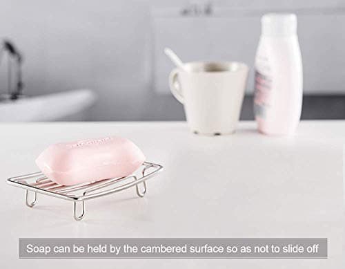 GUUKAR Soap Dish, Stainless Steel Bar Soap Holder for Shower, Self Draining Stand Soap Saver for Bathroom, Kicthen Sink and Countertop, Chrome 1-Pack 7