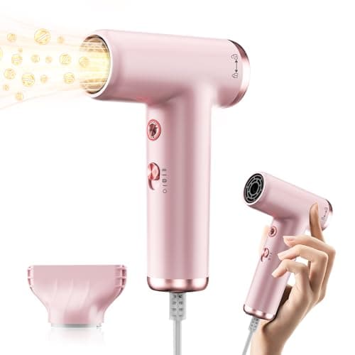 Mini Hair Dryer, 4-Temp High Speed Ionic Hair Dryer, 2-Speed Lightweight Portable Small Hair Drye, 110,000 RPM Hair Blow Dryer Travel Blow Dryer