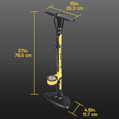 Topeak JoeBlow Sport III High-Pressure Bike Floor Pump – 160 PSI, Durable Steel Barrel, 3” Analog Gauge, TwinHead DX5 Pump Head, Long Hose, Ergonomic Handle, Fits Presta, Schrader, & Dunlop Valves 5