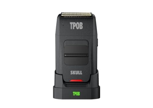 TPOB Skull Foil Shavers Blackout with Charge Stands - Compact Design That can fit in Your Pocket with a Turbo Charged Motor, Perfect for Both Professional and at-Home use