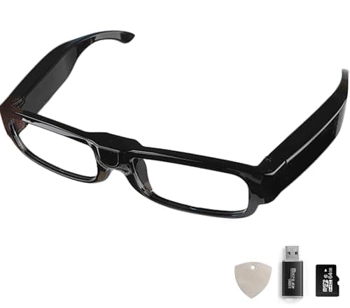 WatchfulVision Camera Glasses 2K, Smart Glasses with Camera for Men, Wearable Glasses Hands-Free Cameras for Outdoor Indoor, Traveling, No App Required (Included 64G SD Card)