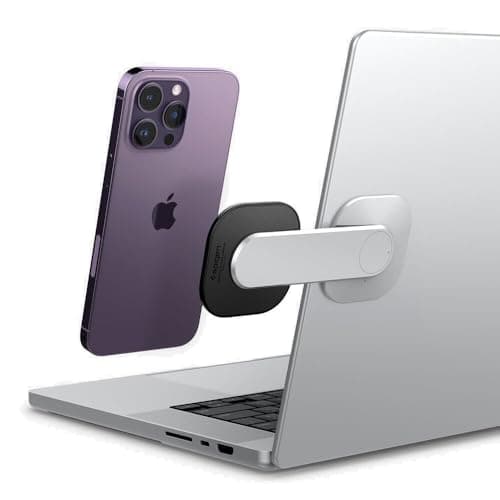 Spigen for MagSafe Mount, Compatible with iPhone 17/16/15/14/13/12, Pixel 10a/10/Pro/Pro XL/Fold, Pixelsnap, AirPods Pro 3/2/1, AirPods 4/3 Magnetic Mounting on Laptops/Monitors - Silver (S312)