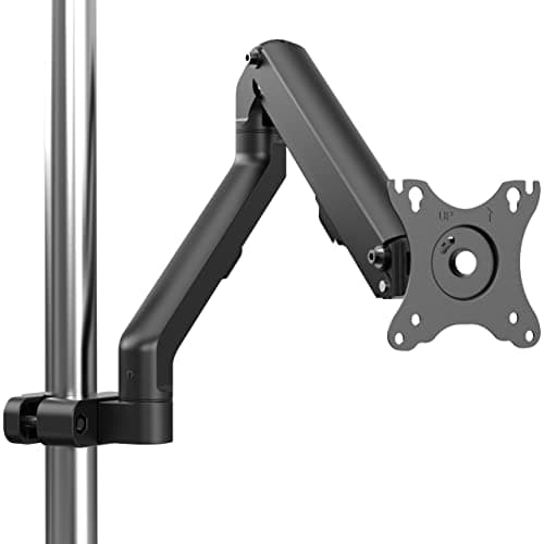 WORLDLIFT Height Adjustable Pole Mount Monitor Arm for 17"-27" Screens with Mechanical Spring, VESA 75x75 and 100x100 - Holds up to 15.4 lbs