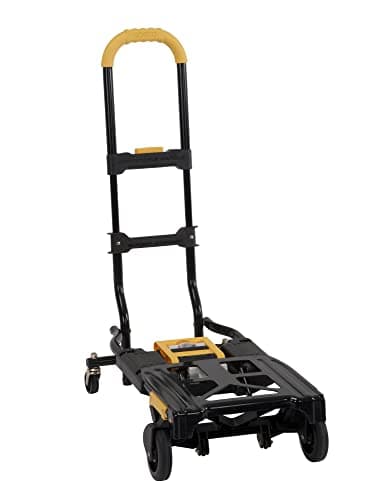 COSCO 12225YGB1E 2-in-1 Folding Hand Truck, 300 lb. Capacity, Multi-Position with Extendable Handle, Black/Yellow 5