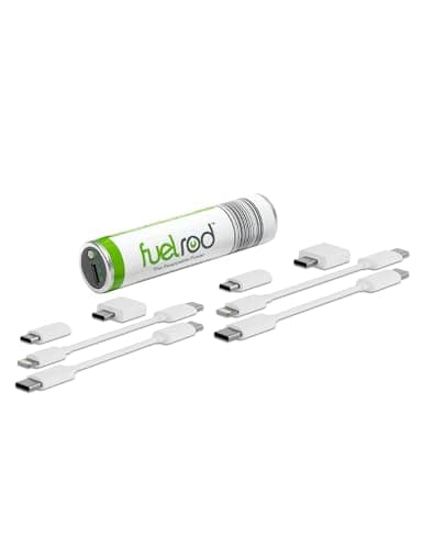 One USB-C Portable Charger Kit, with an Extra Set of Cables & Adaptors, Compatible with All Tablets, Smart Phones, Rechargeable Backup Power Bank, SWAP for Charged Rod at Kiosk